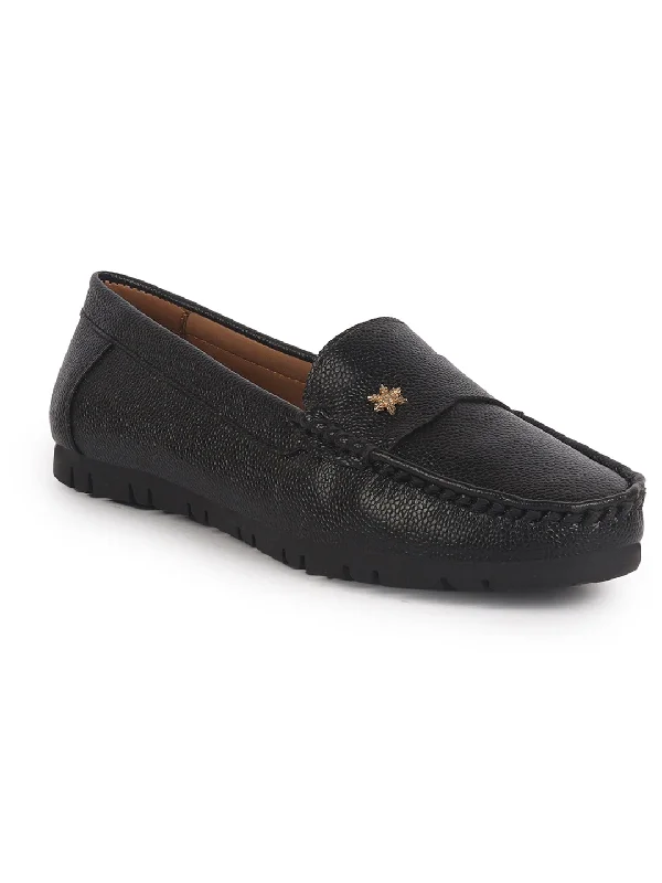 Women's casual platform shoes for added height Women Black Textured Flat Comfortable Lightweight Slip On Loafers|Office Shoe|Slip On Shoe|Anti Skid Rubber Sole Women's casual platform shoes for added height Women Black Textured Flat Comfortable Lightweight Slip On Loafers|Office Shoe|Slip On Shoe|Anti Skid Rubber Sole