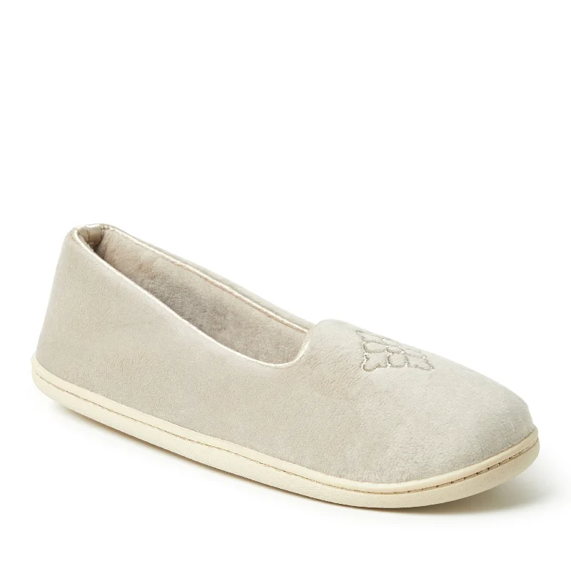 Women's Moccasin - Style Slippers with Fringe Detail in Brown for a Rustic Look Women's Moccasin - Style Slippers with Fringe Detail in Brown for a Rustic Look Dearfoams Womens Rebecca Microfiber Velour Closed Back Slipper