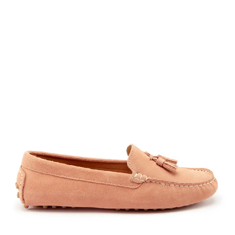 Women's Memory Foam Insole Loafers in Pink for Added Comfort Women's Tasselled Driving Loafers, peach suede Women's Memory Foam Insole Loafers in Pink for Added Comfort Women's Tasselled Driving Loafers, peach suede