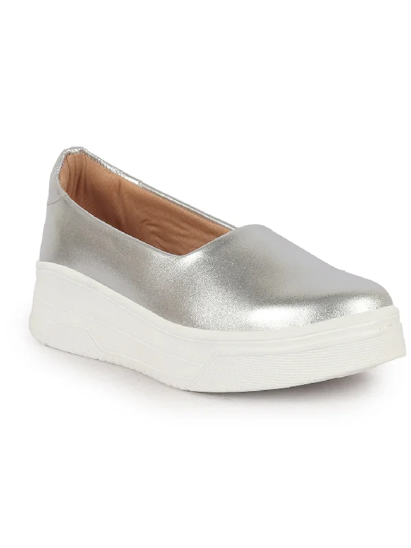 Women's casual shoes in red for a pop of color Women Silver Height Enhancer Lightweight Glitter Slip On Shoes|Memory Cushion Insole|Party Slip On All Season Casual Shoe Women's casual shoes in red for a pop of color Women Silver Height Enhancer Lightweight Glitter Slip On Shoes|Memory Cushion Insole|Party Slip On All Season Casual Shoe