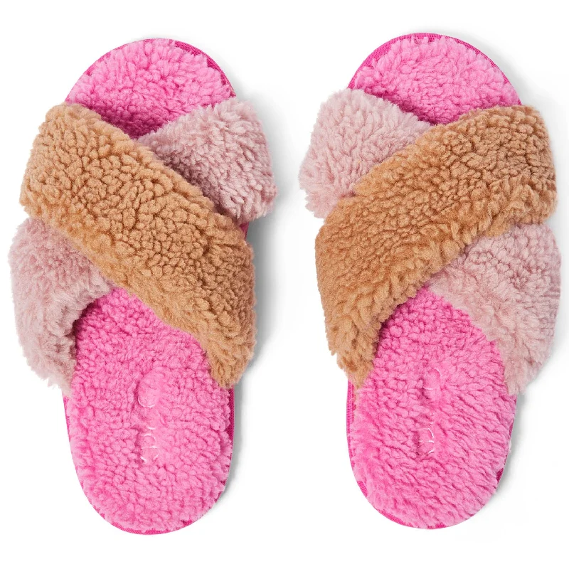 Women's Slippers with a Built - in Heel in Black for a Slightly Elevated Look Women's Slippers with a Built - in Heel in Black for a Slightly Elevated Look Roses and Chocolate Boucle Adult Slippers