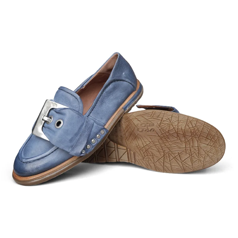 Women's Premium Leather Tassel Loafers in Dark Brown for a Classic Office Look A74105 - Blue Buckled Loafer Women's Premium Leather Tassel Loafers in Dark Brown for a Classic Office Look A74105 - Blue Buckled Loafer
