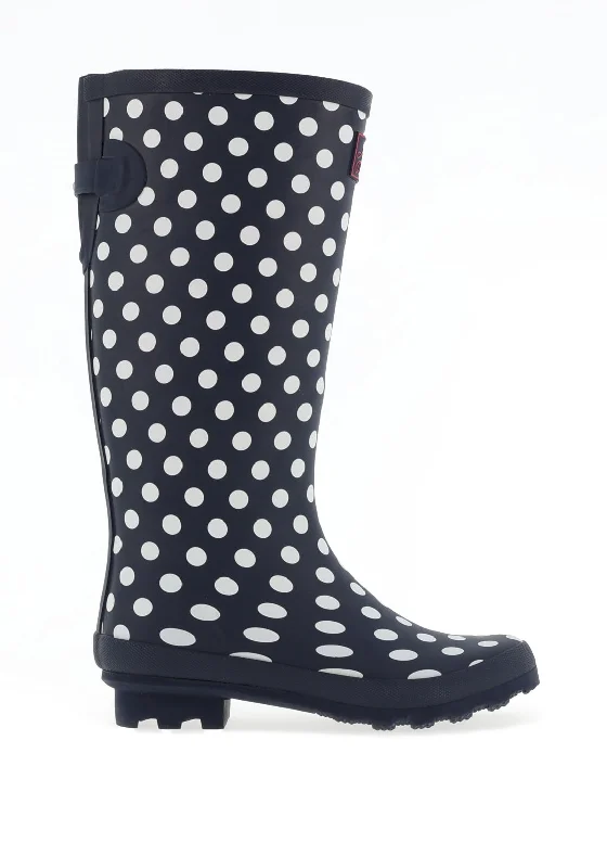 women's wedge boots women's wedge bootsKate Appleby Rainy High Polka Dot Wellies, Navy