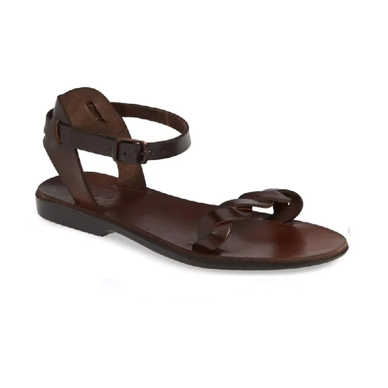 Anti - Slip Women's Sandals with a Grooved Sole in Green for Outdoor AdventuresArden - Leather Ankle Strap Sandal | Brown Anti - Slip Women's Sandals with a Grooved Sole in Green for Outdoor AdventuresArden - Leather Ankle Strap Sandal | Brown