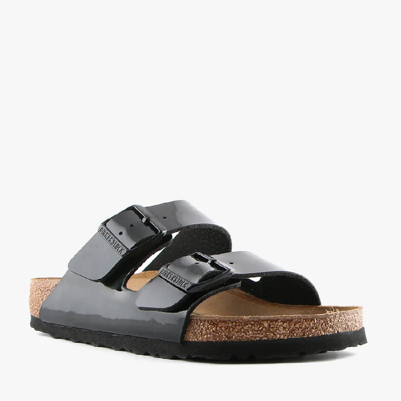 Women's Thong Sandals with a Beaded Design in Multicolor for a Beachy AestheticARIZONA BIRKO BLACK PATENT