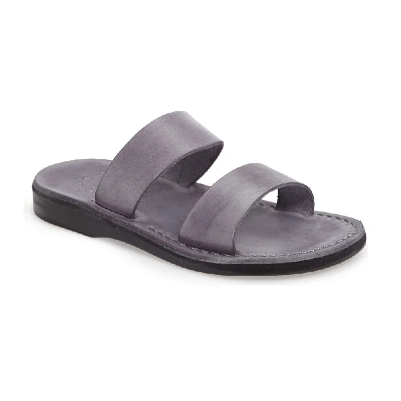 Women's Strappy Gladiator Sandals with Buckle Closures in Tan for a Boho LookAviv - Leather Wide Strap Sandal | Grey Women's Strappy Gladiator Sandals with Buckle Closures in Tan for a Boho LookAviv - Leather Wide Strap Sandal | Grey