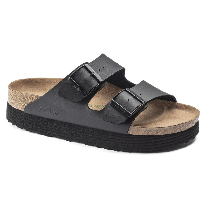Women's Rhinestone - Embellished Open - Toe Sandals in Silver for a Glamorous Party LookArizona Platform Vegan in Black from Birkenstock