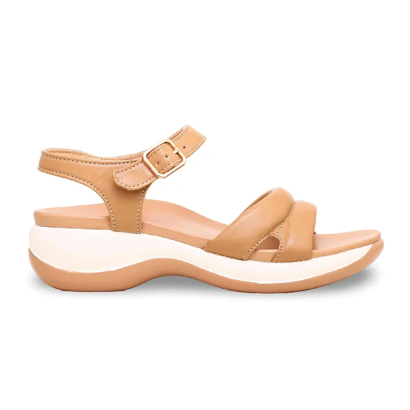 Men's sandals with a flexible sole for easy movementBeige Formal Sandal PU0299