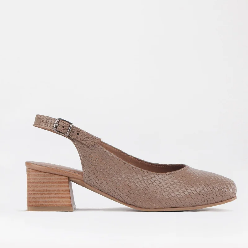 Women's Ankle - Strap Sandals with a Block Heel in Red for a Sophisticated StyleBlock Heel Slingback in Stane - 12595 Women's Ankle - Strap Sandals with a Block Heel in Red for a Sophisticated StyleBlock Heel Slingback in Stane - 12595