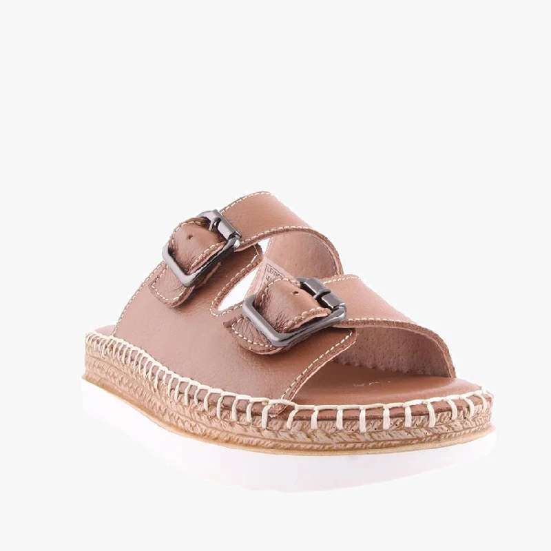 Women's Leather - Strapped Sandals with a Braided Detail in Brown for a Rustic AppealCASSIA TAN Women's Leather - Strapped Sandals with a Braided Detail in Brown for a Rustic AppealCASSIA TAN