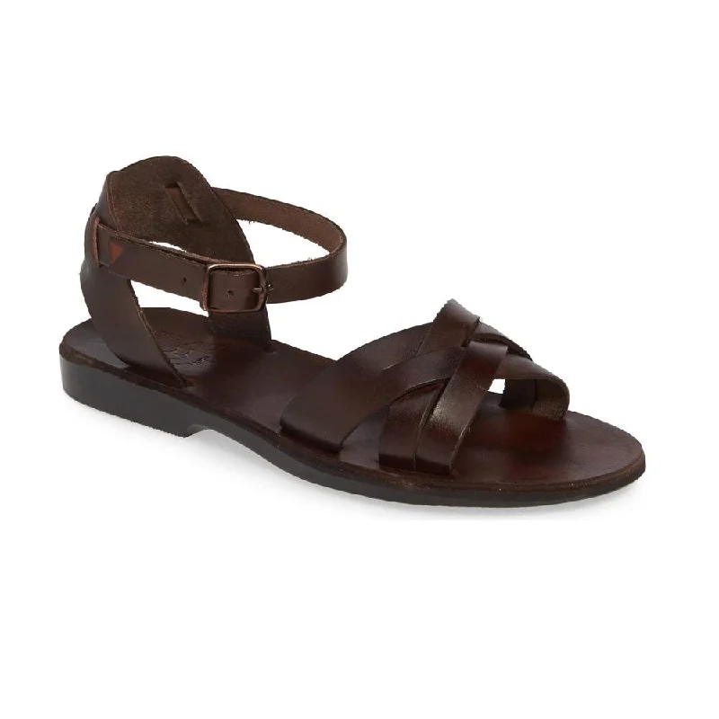 Elastic - Strap Women's Sandals with a Padded Toe in Teal for Easy On - and - OffChloe - Leather Adjustable Sandal | Brown Elastic - Strap Women's Sandals with a Padded Toe in Teal for Easy On - and - OffChloe - Leather Adjustable Sandal | Brown