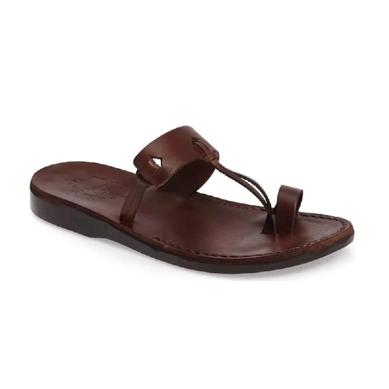 Women's Ankle - Strap Sandals with a Block Heel in Red for a Sophisticated StyleDavid - Natural Leather Sandal | Brown Women's Ankle - Strap Sandals with a Block Heel in Red for a Sophisticated StyleDavid - Natural Leather Sandal | Brown