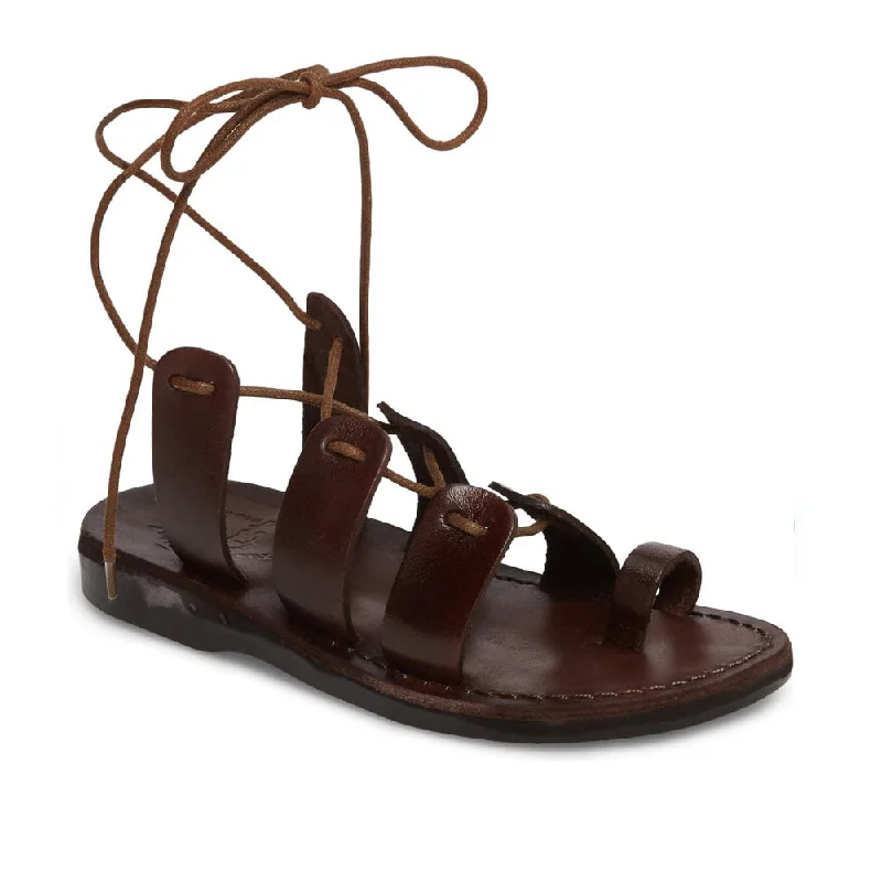 Women's Leather - Strapped Sandals with a Braided Detail in Brown for a Rustic AppealDeborah - Leather Lace Up Sandal | Brown Women's Leather - Strapped Sandals with a Braided Detail in Brown for a Rustic AppealDeborah - Leather Lace Up Sandal | Brown