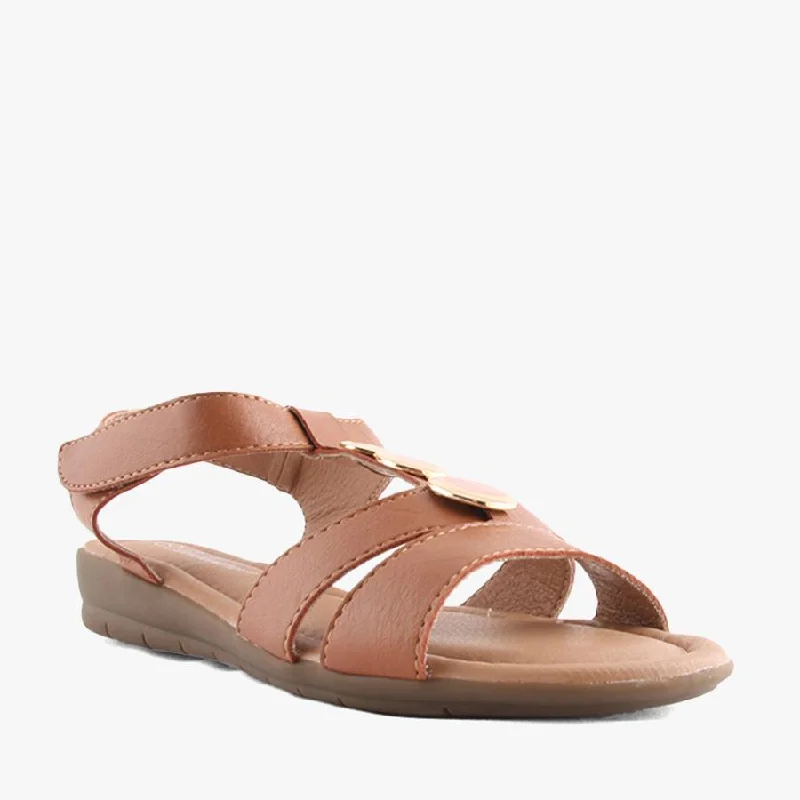 Lightweight Women's Mesh - Paneled Sandals in Yellow for BreathabilityDELTA TAN