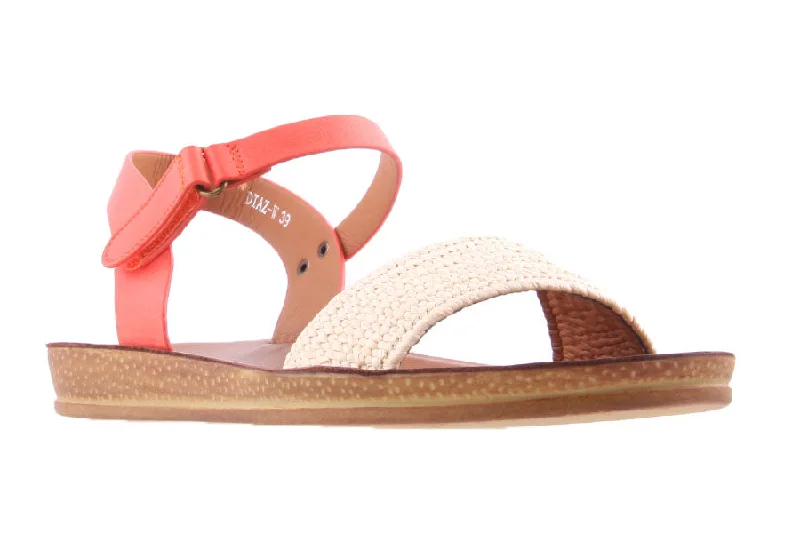 Women's Sandals with a Glitter - Coated Strap in Gold for a Sparkly Summer OutfitDIAZ BEIGE/ORANGE Women's Sandals with a Glitter - Coated Strap in Gold for a Sparkly Summer OutfitDIAZ BEIGE/ORANGE