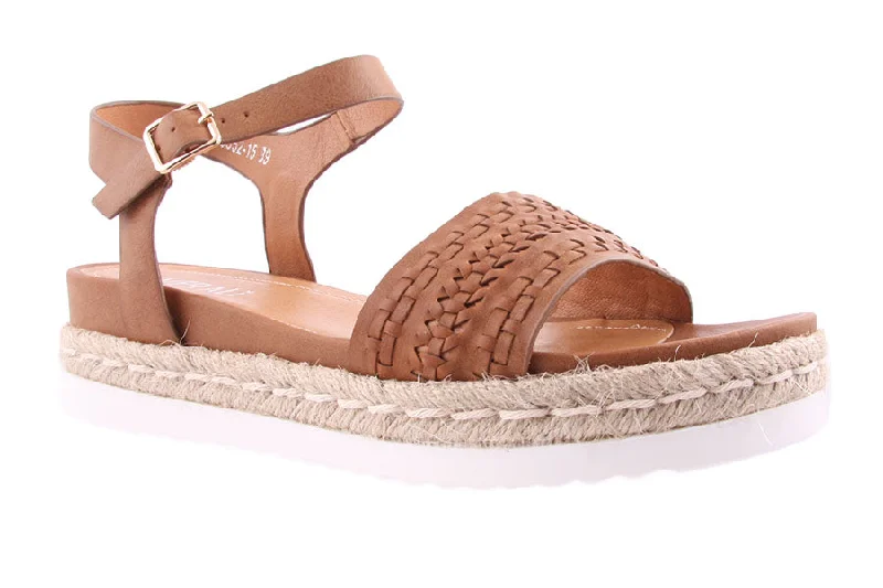 Women's Sandals with a Wedge Heel and a Tassel Detail in Orange for a Trendy LookDISCO TAN Women's Sandals with a Wedge Heel and a Tassel Detail in Orange for a Trendy LookDISCO TAN