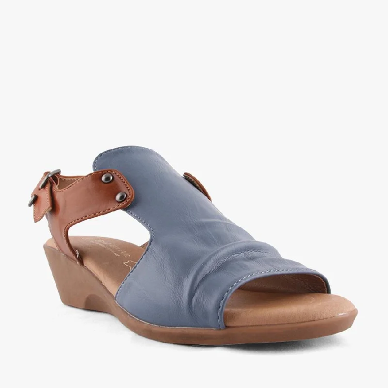 Adjustable Strap Women's Sandals with a Padded Heel in Pink for a Custom FitDOLCOP DENIM/TAN Adjustable Strap Women's Sandals with a Padded Heel in Pink for a Custom FitDOLCOP DENIM/TAN