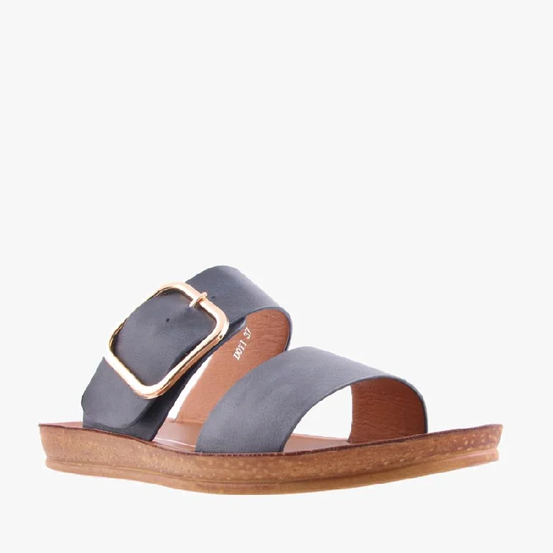 Plus Size Women's Wide - Width Platform Sandals in Black for Added Comfort and HeightDOTI NAVY Plus Size Women's Wide - Width Platform Sandals in Black for Added Comfort and HeightDOTI NAVY