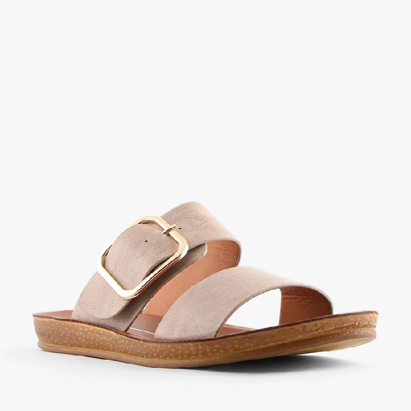 Women's Ankle - Strap Sandals with a Block Heel in Red for a Sophisticated StyleDOTI TAUPE Women's Ankle - Strap Sandals with a Block Heel in Red for a Sophisticated StyleDOTI TAUPE