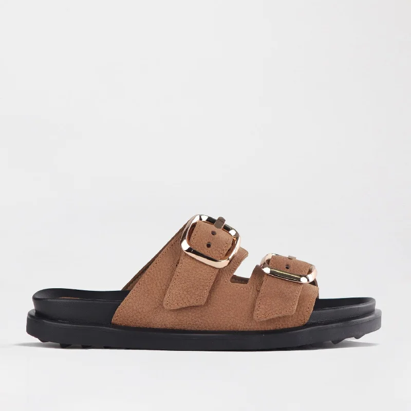 Elastic - Strap Women's Sandals with a Padded Toe in Teal for Easy On - and - OffDouble Buckle Birk Mules in Tobacco - 12681 Elastic - Strap Women's Sandals with a Padded Toe in Teal for Easy On - and - OffDouble Buckle Birk Mules in Tobacco - 12681