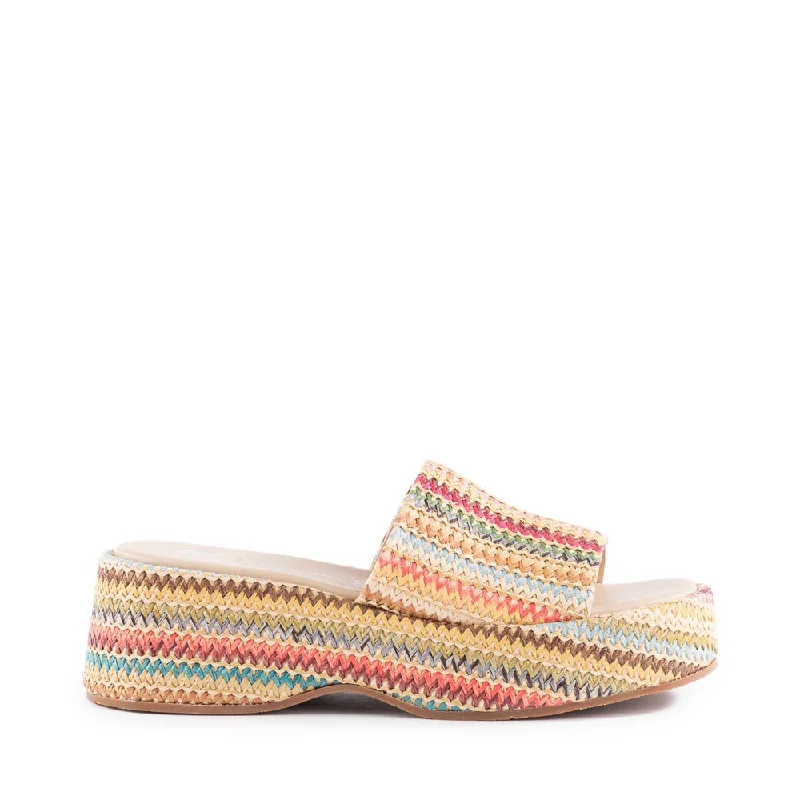 Women's Leather - Strapped Sandals with a Braided Detail in Brown for a Rustic AppealDriftwood Slide in Multi Raffia from BC Footwear Women's Leather - Strapped Sandals with a Braided Detail in Brown for a Rustic AppealDriftwood Slide in Multi Raffia from BC Footwear