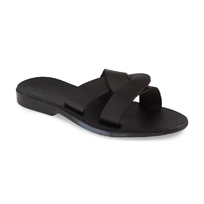 Women's Ankle - Strap Sandals with a Block Heel in Red for a Sophisticated StyleEmily - Leather Crossover Strap Sandal | Black Women's Ankle - Strap Sandals with a Block Heel in Red for a Sophisticated StyleEmily - Leather Crossover Strap Sandal | Black