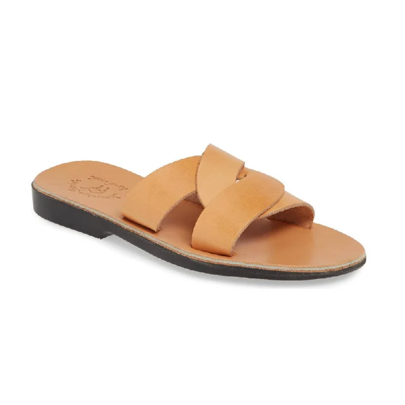 Waterproof Women's Rubber Beach Sandals with Arch Support in Blue for Water ActivitiesEmily - Leather Crossover Strap Sandal | Tan Waterproof Women's Rubber Beach Sandals with Arch Support in Blue for Water ActivitiesEmily - Leather Crossover Strap Sandal | Tan