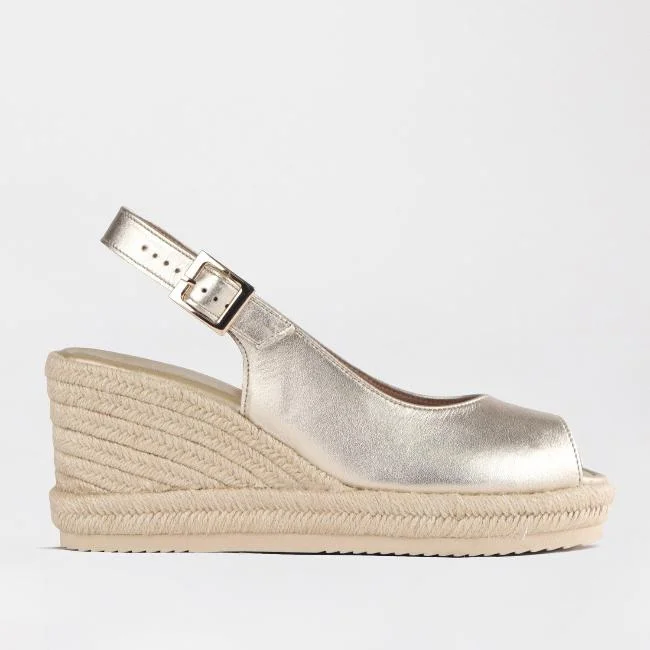 Women's Leather - Strapped Sandals with a Braided Detail in Brown for a Rustic AppealEspadrille Slingback Wedge Sandal in Gold - 12684 Women's Leather - Strapped Sandals with a Braided Detail in Brown for a Rustic AppealEspadrille Slingback Wedge Sandal in Gold - 12684