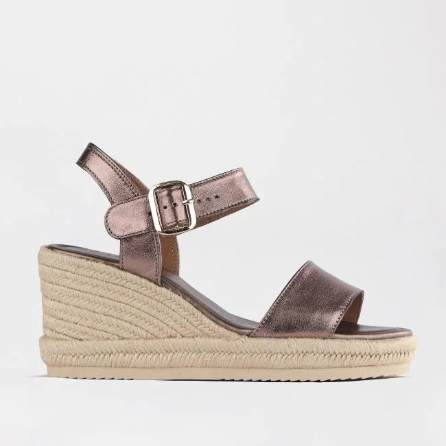 Women's Strappy Gladiator Sandals with Buckle Closures in Tan for a Boho LookEspadrille Wedge Sandal in Lead Metallic - 12683 Women's Strappy Gladiator Sandals with Buckle Closures in Tan for a Boho LookEspadrille Wedge Sandal in Lead Metallic - 12683