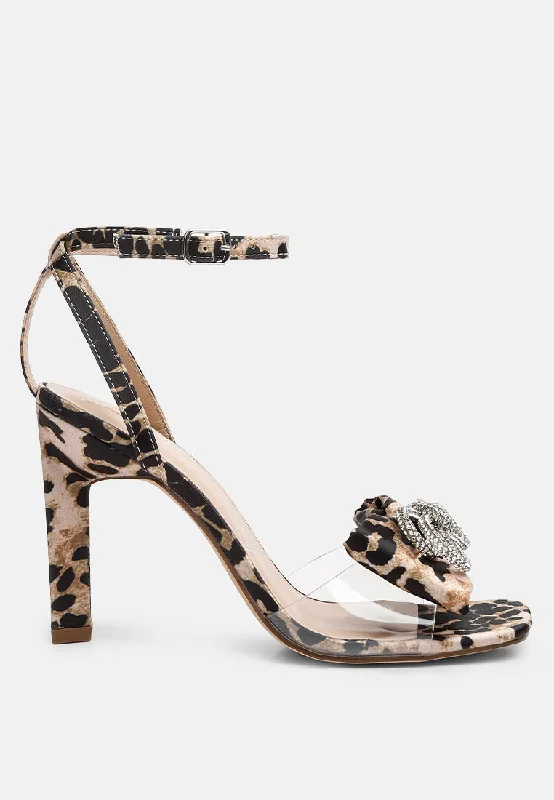 Women's Rhinestone - Embellished Open - Toe Sandals in Silver for a Glamorous Party LookEtherium Bow With Heeled Sandals Women's Rhinestone - Embellished Open - Toe Sandals in Silver for a Glamorous Party LookEtherium Bow With Heeled Sandals