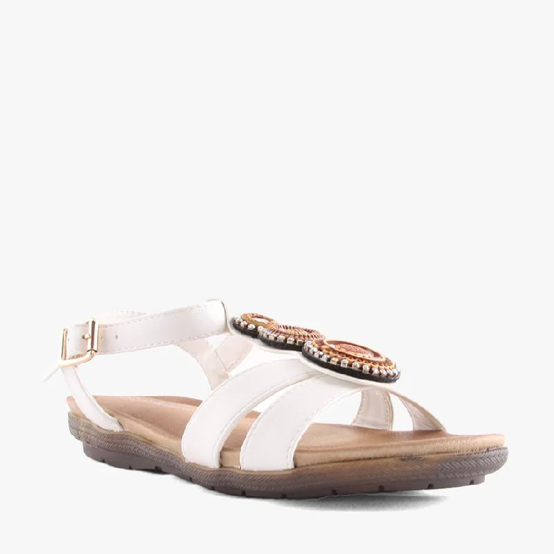 Waterproof Women's Rubber Beach Sandals with Arch Support in Blue for Water ActivitiesEVERLEIGH WHITE Waterproof Women's Rubber Beach Sandals with Arch Support in Blue for Water ActivitiesEVERLEIGH WHITE