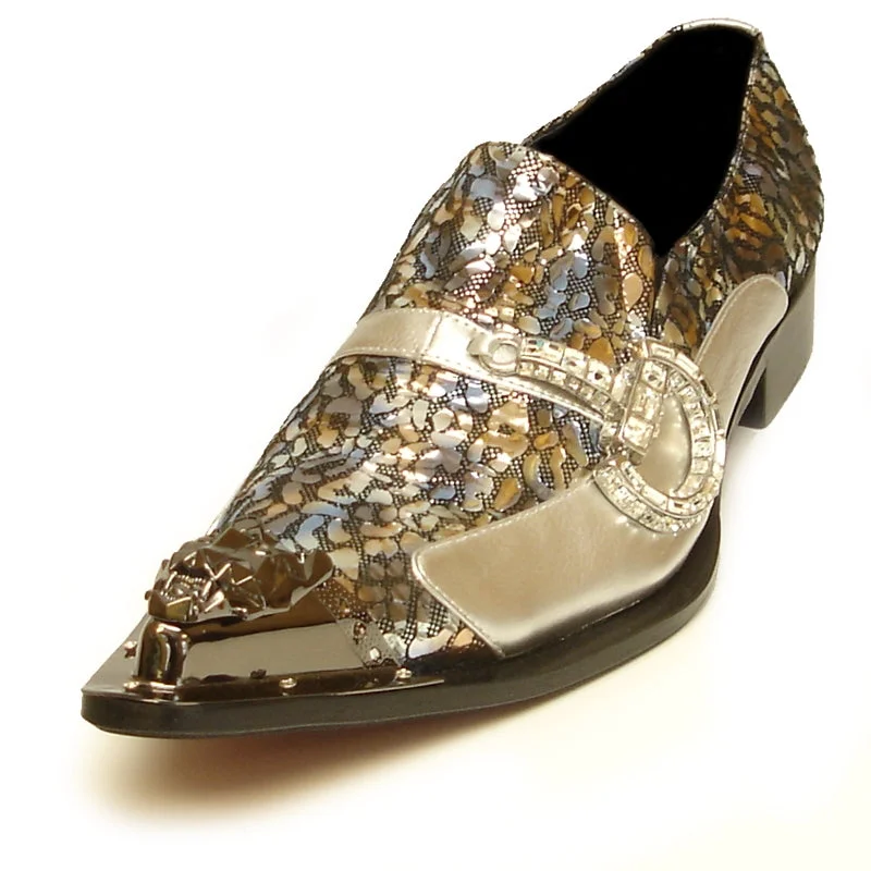 Men's loafers with a memory foam insoleFiesso FI-7013 Silver Loafers