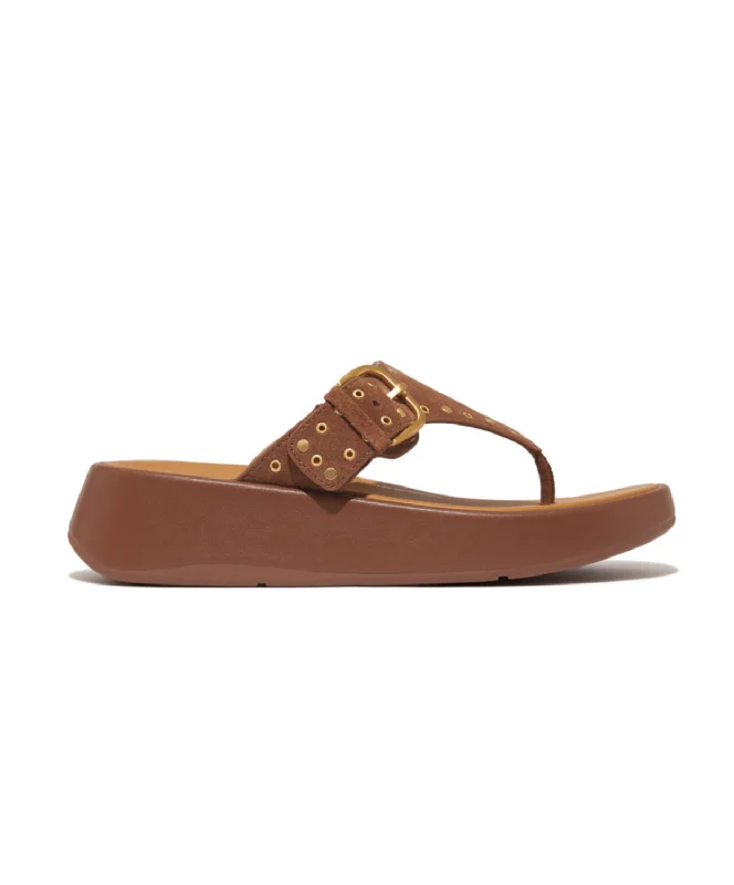 Anti - Slip Women's Sandals with a Grooved Sole in Green for Outdoor AdventuresFitflop F-Mode Buckle Stud Suede/Leather Flatform Toe Post Brown Anti - Slip Women's Sandals with a Grooved Sole in Green for Outdoor AdventuresFitflop F-Mode Buckle Stud Suede/Leather Flatform Toe Post Brown