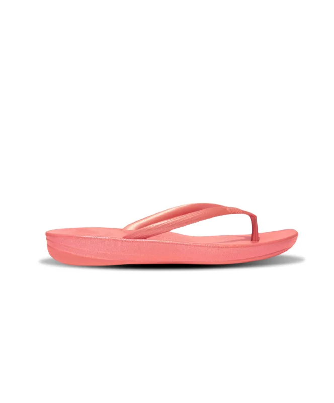 Women's Ankle - Strap Sandals with a Block Heel in Red for a Sophisticated StyleFitFlop iQushion Pearlized Ergonomic Thongs Coral