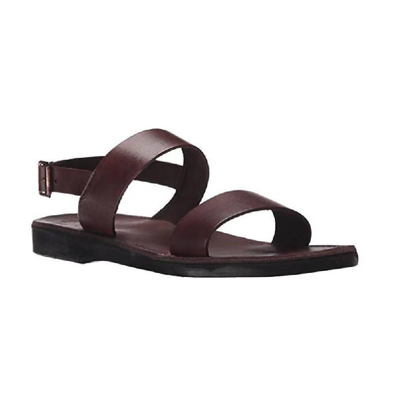 Adjustable Strap Women's Sandals with a Padded Heel in Pink for a Custom FitGolan - Leather Slingback Flat Sandal | Brown Adjustable Strap Women's Sandals with a Padded Heel in Pink for a Custom FitGolan - Leather Slingback Flat Sandal | Brown