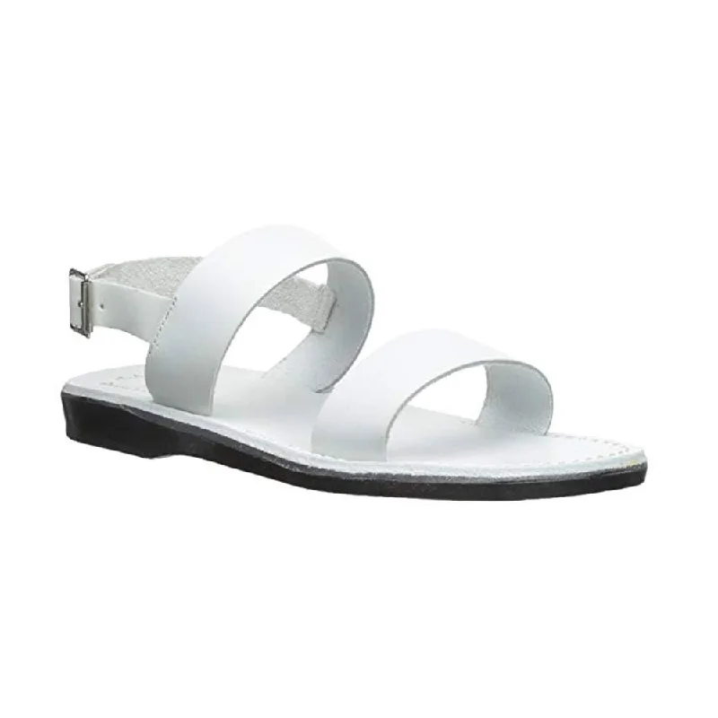 Women's Thong Sandals with a Beaded Design in Multicolor for a Beachy AestheticGolan - Leather Slingback Flat Sandal | White Women's Thong Sandals with a Beaded Design in Multicolor for a Beachy AestheticGolan - Leather Slingback Flat Sandal | White