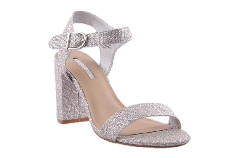 Women's Flat Slide Sandals with a Memory Foam Insole in White for All - Day ComfortHAIMIE SILVER GLITTER Women's Flat Slide Sandals with a Memory Foam Insole in White for All - Day ComfortHAIMIE SILVER GLITTER