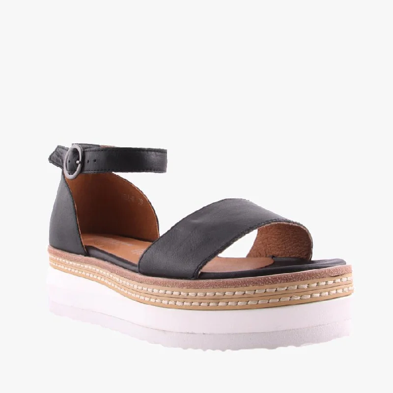 Women's Cork - Soled Espadrille Sandals with a Rope - Trimmed Upper in Navy for a Summer VibeISLA BLACK Women's Cork - Soled Espadrille Sandals with a Rope - Trimmed Upper in Navy for a Summer VibeISLA BLACK