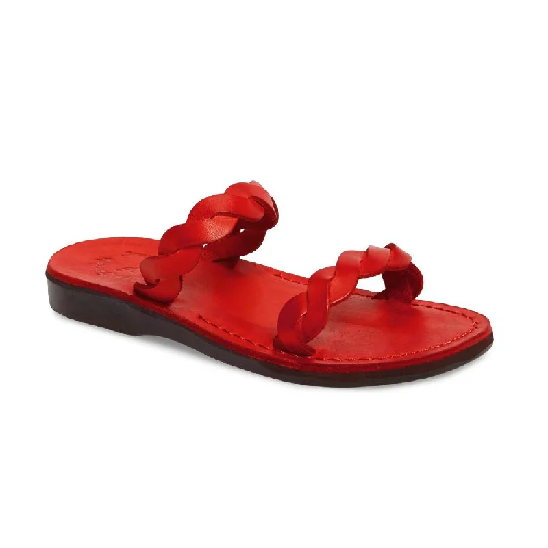 Shock - Absorbing Women's Sandals with a Soft Insole in Black for Active LifestylesJoanna - Leather Braided Strap Sandal | Red Shock - Absorbing Women's Sandals with a Soft Insole in Black for Active LifestylesJoanna - Leather Braided Strap Sandal | Red