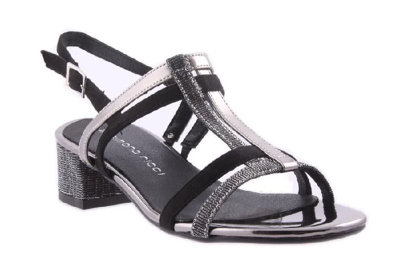 Women's Ankle - Strap Sandals with a Block Heel in Red for a Sophisticated StyleKARINA BLACK Women's Ankle - Strap Sandals with a Block Heel in Red for a Sophisticated StyleKARINA BLACK