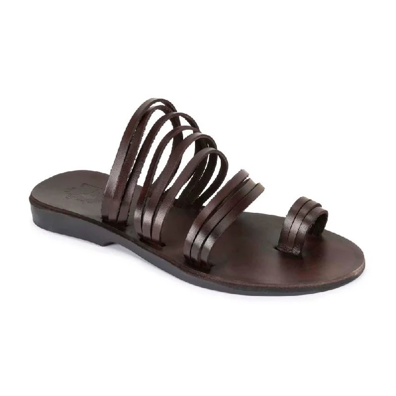 Women's Thong Sandals with a Beaded Design in Multicolor for a Beachy AestheticLayla - Leather Thin Strap Sandal | Brown Women's Thong Sandals with a Beaded Design in Multicolor for a Beachy AestheticLayla - Leather Thin Strap Sandal | Brown