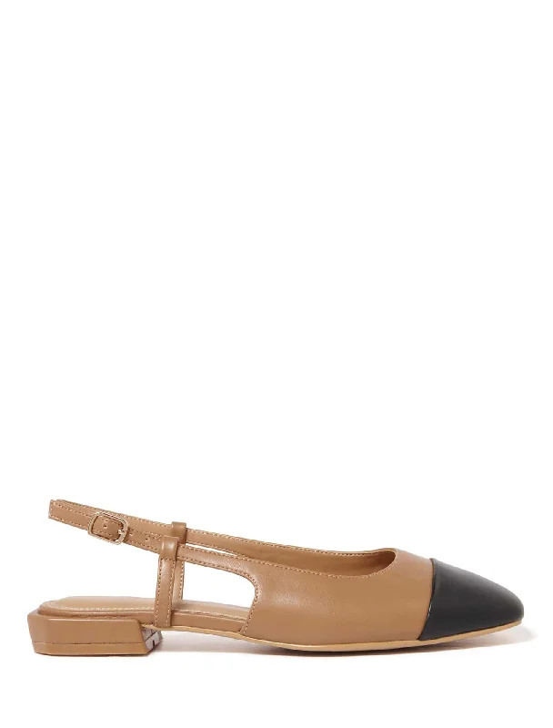 Women's Ankle - Strap Sandals with a Block Heel in Red for a Sophisticated StyleLorelei Toe Cap Slingback Flat Women's Ankle - Strap Sandals with a Block Heel in Red for a Sophisticated StyleLorelei Toe Cap Slingback Flat