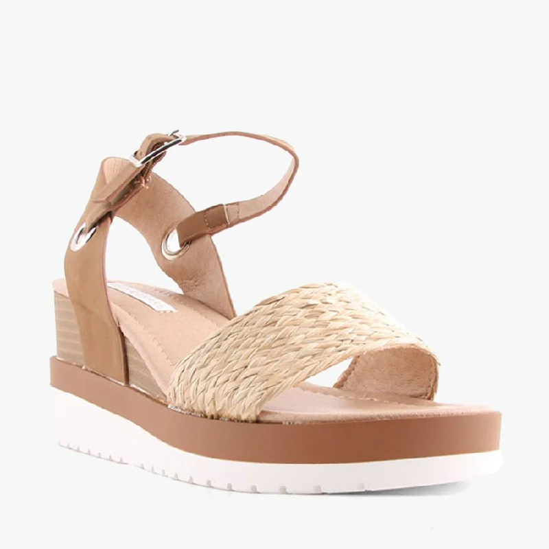 Women's Leather - Strapped Sandals with a Braided Detail in Brown for a Rustic AppealLUELLA TAN/RAFFIA Women's Leather - Strapped Sandals with a Braided Detail in Brown for a Rustic AppealLUELLA TAN/RAFFIA