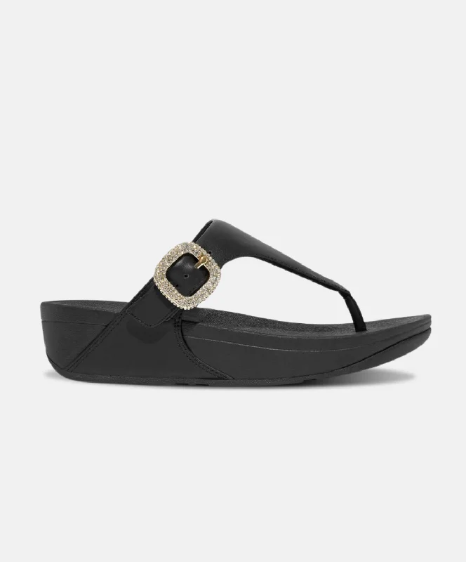 Anti - Slip Women's Sandals with a Grooved Sole in Green for Outdoor AdventuresFitFlop Lulu Crystal Buckle Leather Toe Post Sandals Black Anti - Slip Women's Sandals with a Grooved Sole in Green for Outdoor AdventuresFitFlop Lulu Crystal Buckle Leather Toe Post Sandals Black