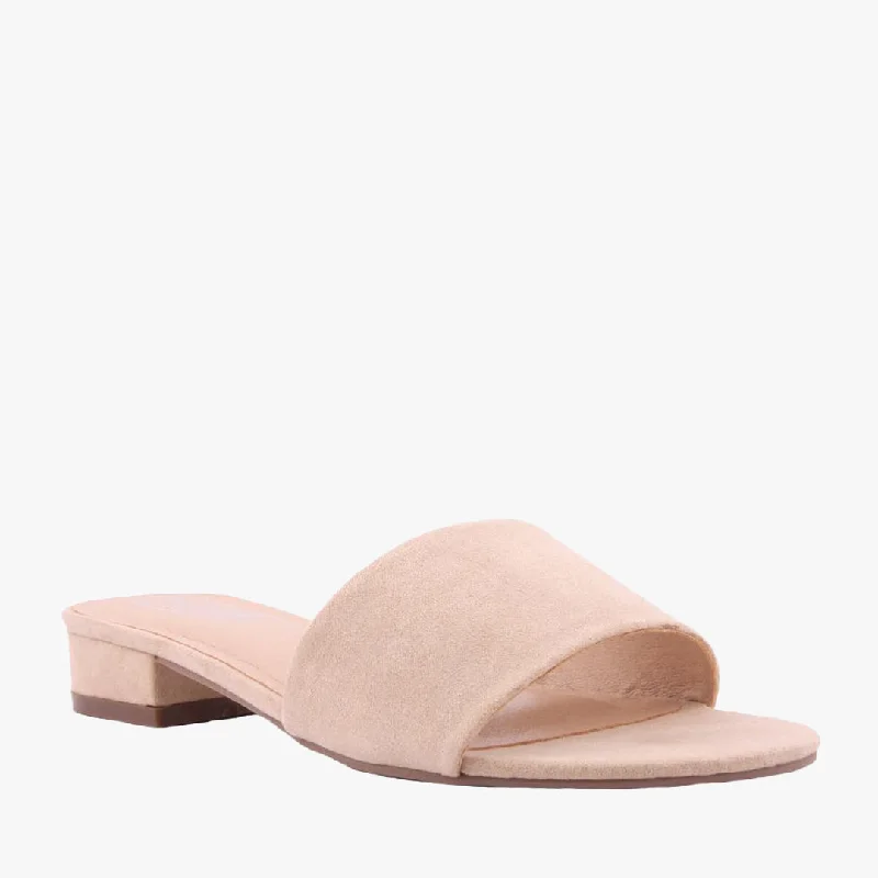 Adjustable Strap Women's Sandals with a Padded Heel in Pink for a Custom FitMAISE NUDE SUEDE Adjustable Strap Women's Sandals with a Padded Heel in Pink for a Custom FitMAISE NUDE SUEDE