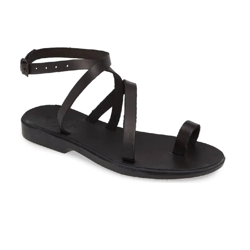 Sustainable Women's Recycled Material Sandals in Beige for Eco - Conscious ShoppersMara - Leather Thin Ankle Strap Sandal | Black Sustainable Women's Recycled Material Sandals in Beige for Eco - Conscious ShoppersMara - Leather Thin Ankle Strap Sandal | Black