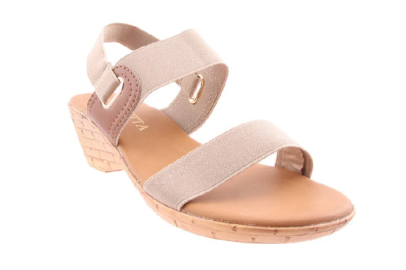 Women's Sandals with a Wedge Heel and a Tassel Detail in Orange for a Trendy LookMARTH TAUPE Women's Sandals with a Wedge Heel and a Tassel Detail in Orange for a Trendy LookMARTH TAUPE