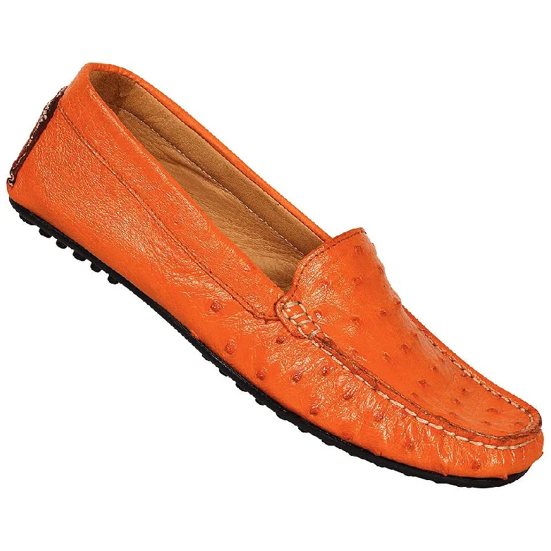 Men's loafers with a decorative buckleMauri Ladies 3102 Tangerine Genuine Ostrich Loafer Shoes
