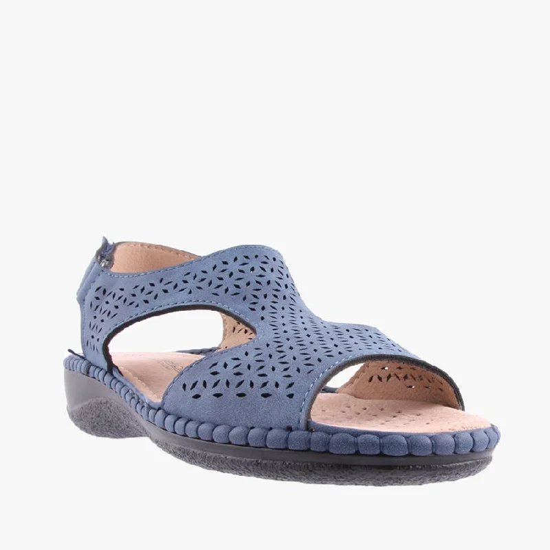 Women's Cork - Soled Espadrille Sandals with a Rope - Trimmed Upper in Navy for a Summer VibeMELLIN NAVY Women's Cork - Soled Espadrille Sandals with a Rope - Trimmed Upper in Navy for a Summer VibeMELLIN NAVY
