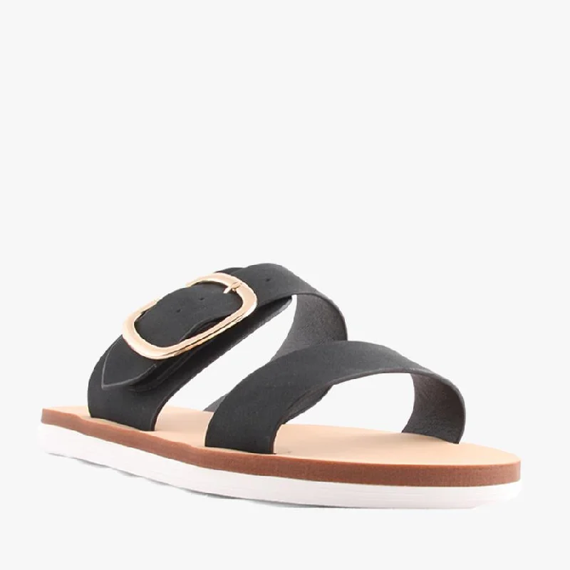Child - Friendly Women's Sandals with a Secure Buckle in Purple for Moms on the GoMENDEZ BLACK NUBUCK Child - Friendly Women's Sandals with a Secure Buckle in Purple for Moms on the GoMENDEZ BLACK NUBUCK